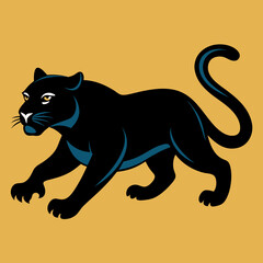 running panther vector  silhouette  