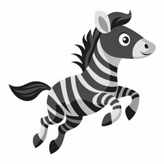 Obraz premium Cute Zebra jump vector illustration on white background