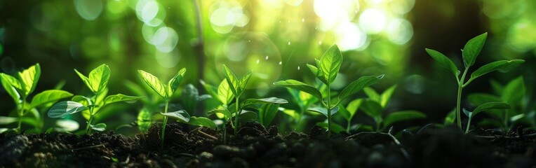 Young Plant Thrives in Sunlit Garden