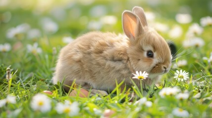 Symbol of Easter Cute baby bunny
