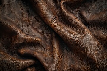 Fototapeta premium Dark brown leather background with soft light, showcasing high resolution and detailed texture, representing quality and sophistication in a super detailed, high definition style.