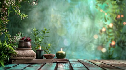 rule of thirds composition shot of Spa salon invitation or gift certificate ,