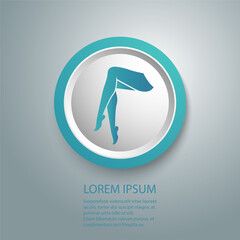 Woman legs icon in flat style, vector