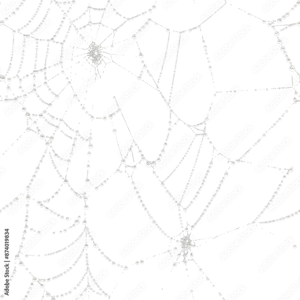 Wall mural seamless spider web texture, tileable spider web pattern, isolated on a transparent background