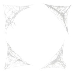 Four spider web corners, isolated on transparent background