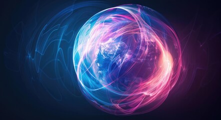 Colourful Sphere Movement: Science and Technology Abstract Graphic Background
