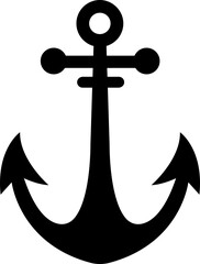 Anchor icon in Fill style. Ship Anchor vector. Nautical maritime sea ocean boat illustration symbol. Marine retro emblem logo with anchor and rope, logo inspiration isolated on transparent background.