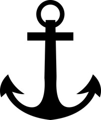 Anchor icon in Fill style. Ship Anchor vector. Nautical maritime sea ocean boat illustration symbol. Marine retro emblem logo with anchor and rope, logo inspiration isolated on transparent background.