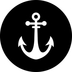 Anchor icon in Fill style. Ship Anchor vector. Nautical maritime sea ocean boat illustration symbol. Marine retro emblem logo with anchor and rope, logo inspiration isolated on transparent background.