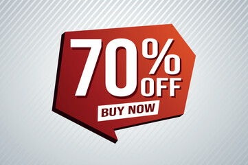 70% seventy percent off buy now poster banner graphic design icon logo sign symbol social media website coupon


