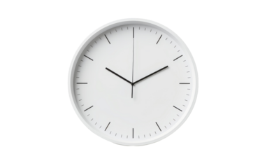 Modern wall clock isolated on transparent background