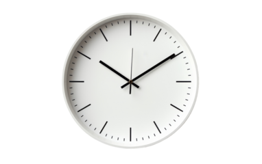 Minimalist Round wall clock isolated on transparent background