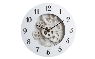 Elegant wall clock isolated on transparent background