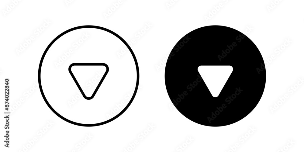 Poster down icon set. down button symbol. for mobile concept and web design. vector illustration on white b