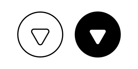 Down icon set. Down button Symbol. for mobile concept and web design. vector illustration on white background