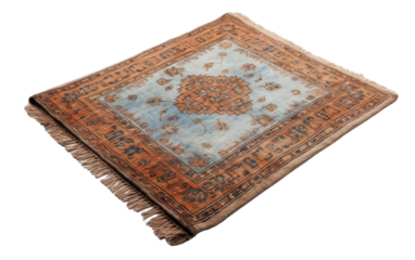 Modern geometric throw rug isolated on white background