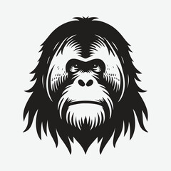 Fototapeta premium Majestic Orangutan Silhouette Logo: A Symbol of Strength and Grace