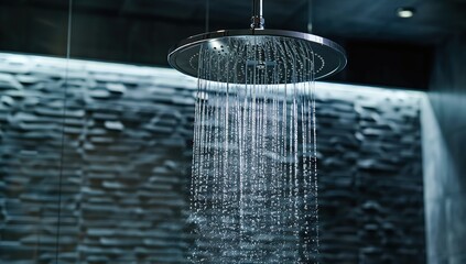 Modern Showerhead with Running Water