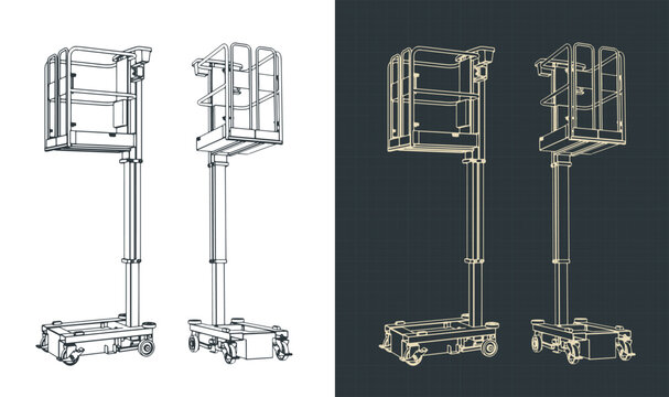 Push around mast lift technical drawings