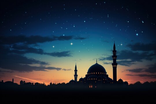 A mosque dome architecture silhouette crescent.