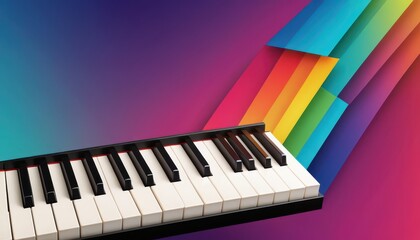 Fototapeta premium Piano Keys on Colorful Background.