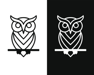 Minimalist Owl Vector Mascot for Logo or Icon