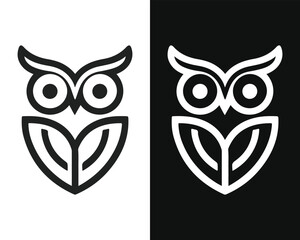 Minimalist Owl Vector Mascot for Logo or Icon
