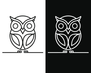 Minimalist Owl Vector Mascot for Logo or Icon