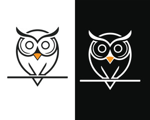 Minimalist Owl Vector Mascot for Logo or Icon