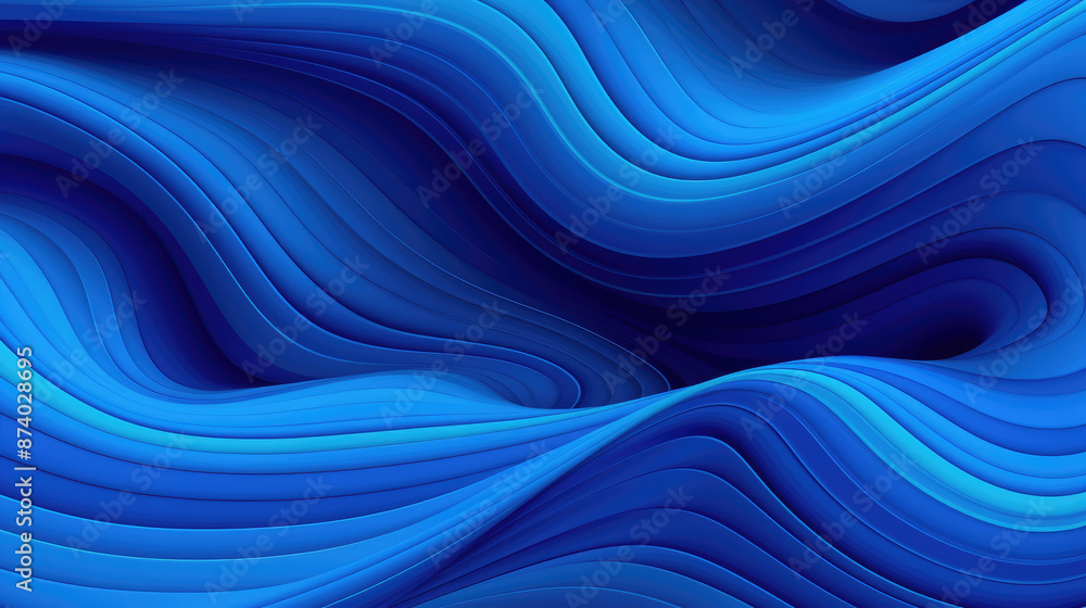 Wall mural the design of a screen with blue waves., generative ai