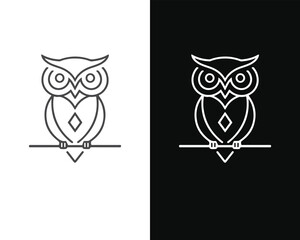 Minimalist Owl Vector Mascot for Logo or Icon