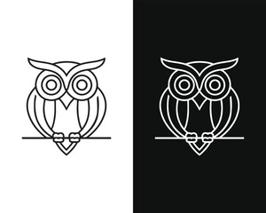 Minimalist Owl Vector Mascot for Logo or Icon