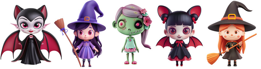  Set Halloween Characters Are