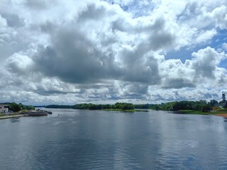 clouds over the river