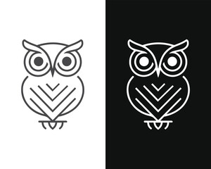 Minimalist Owl Vector Mascot for Logo or Icon