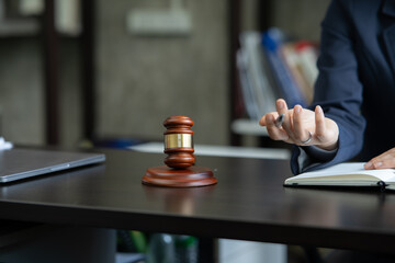 Female lawyer in legal field working at office