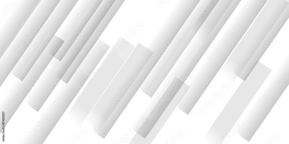 Poster abstract white background design with layers of textured white transparent material in triangle and 