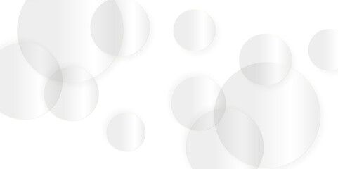 Abstract white geometric overlapping circle background with shadow. Vector circles template vector design. white background texture, Xmas, backdrop, lights, wallpaper design.