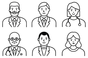 Doctor line art illustration Creative Doctor Sketching