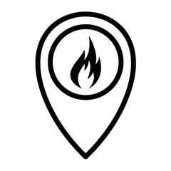 Warning Location Maps icon line style Vector 