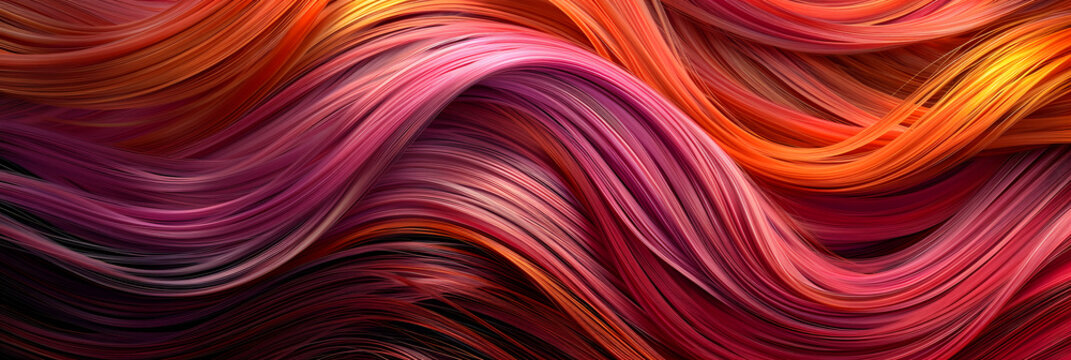abstract background of hair strands of of different colors in a reddish-brown color scheme