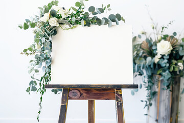Blank Canvas Sign With Greenery