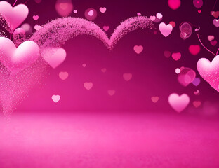 Happy Valentine's Day Greetings Background with Heart Decorations and Romantic Theme