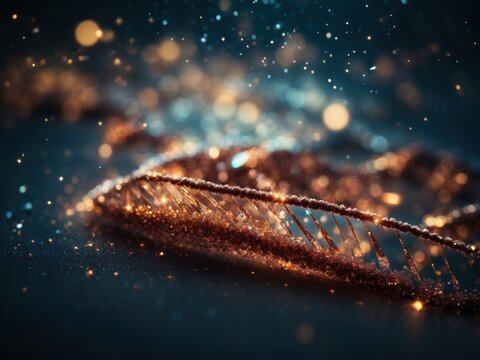 DNA particles sparkles background
