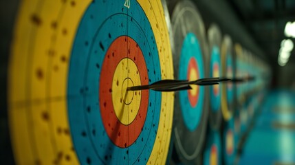 Indoor archery targets with copy space