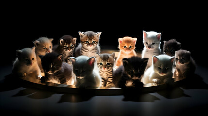 Cute Kittens Circle Photo