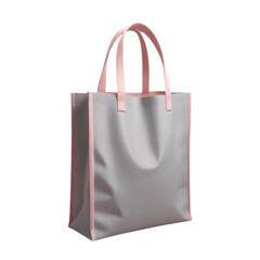 Detailed vector illustration of a grey textile tote bag for shopping, isolated on a plain grey background, ready for product design and branding