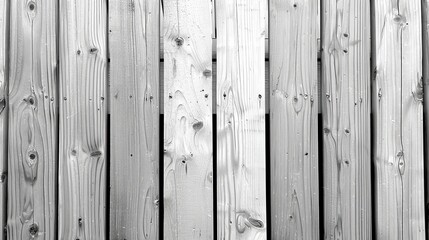 Fototapeta premium Weathered wooden fence planks with a washed-out appearance. Vertical boards texture, perfect for various projects such as design, art, or photography. Ideal for backgrounds