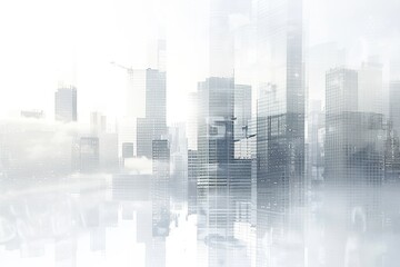 Abstract Cityscape with Double Exposure Effect