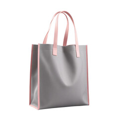 Detailed vector illustration of a grey textile tote bag for shopping, isolated on a plain grey background, ready for product design and branding